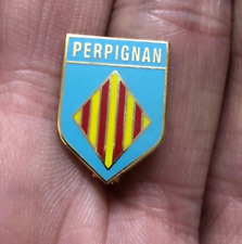 RARE PERPIGNAN FRENCH RUGBY UNION TEAM CREST  ENAMEL PIN BADGE