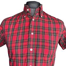 BRUTUS TRIMFIT Mens Short Sleeve Shirt MEDIUM 38" Chest Red Check