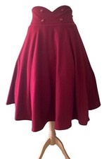 Plus Size 20 22 24 26 28 30 Red Rockabilly Vintage 1950s Swing Skirt Poodle TTS