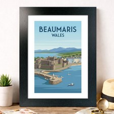 Beaumaris wales travel poster - wales,