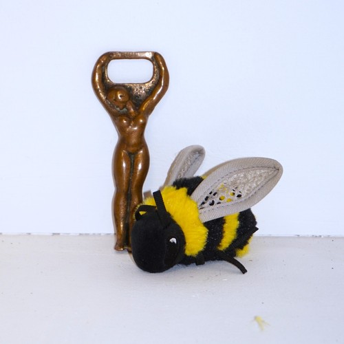 Vintage solid brass nude - brass,