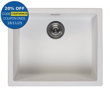 Reginox Amsterdam 50 Integrated Single Bowl Granite Kitchen Sink Pure White