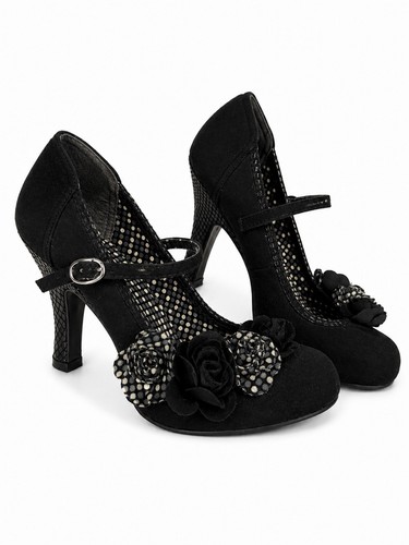 Ruby shoo black floral - floral, mary