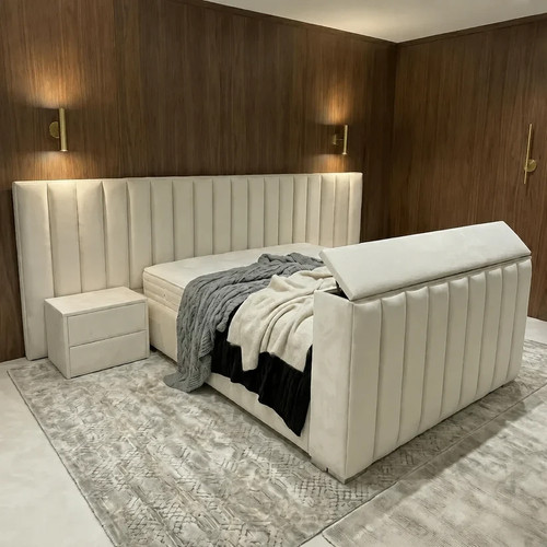 Panelled hotel style bed - panelled,