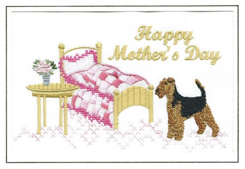 Mothers day embroidered card - mothers,