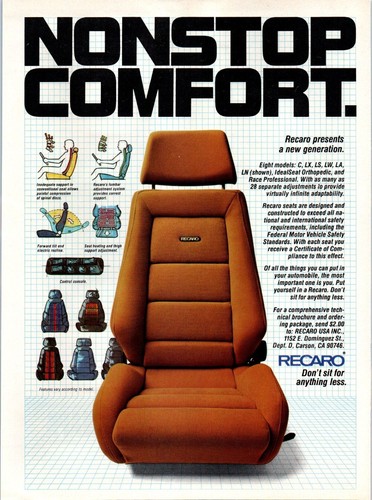 1980 recaro idealseat car - recaro, ln