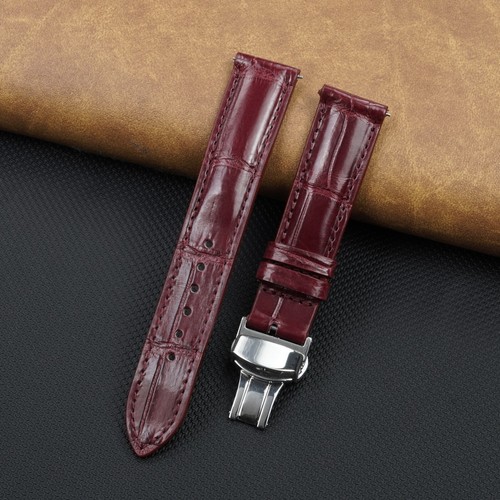 Burgundy leather watch - watch, strap