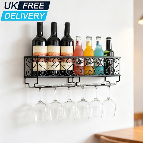 Wall mounted metal wine glass - mounted,