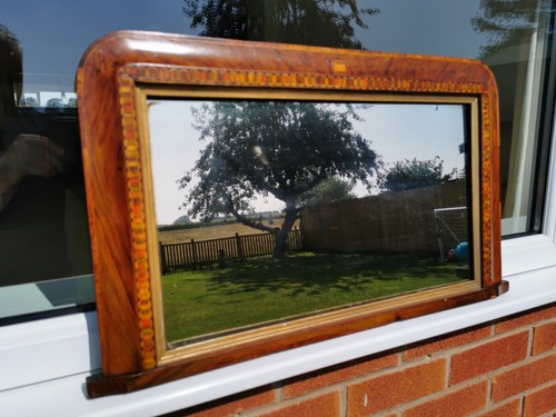 Antique walnut overmantel wall - walnut,