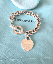 Tiffany & Co. Return to Heart Tag Toggle Silver 8 inches Bracelet, UK Hallmark!