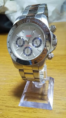 Audi silver chronograph watch - audi,