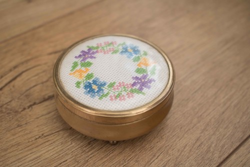 Completed cross stitch floral - completed,