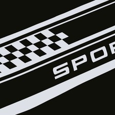 2Pcs Racing Plaid Side Door Fender Skirt Stripe Decal Sticker - Car Accessories