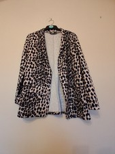 Ladies Leightweight Edge To Edge Jacet Black/pink Animal Print Size 8/10