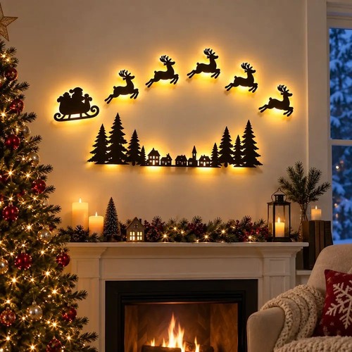 Led reindeer wall christmas - led,