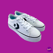 CONVERSE Women's Star Replay Platform Trainers, 565365C, Canvas, White, UK 5