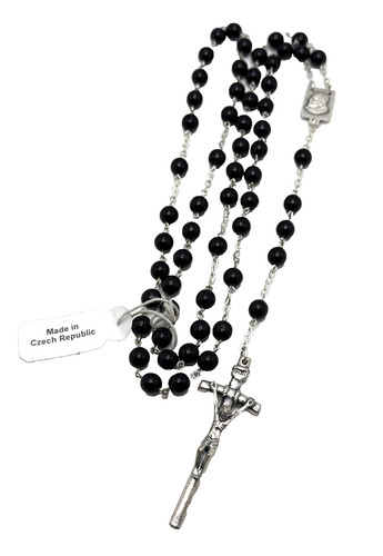 Vintage czech glass black - glass,