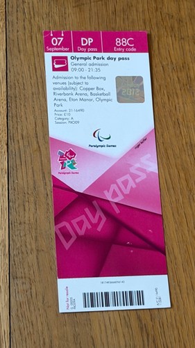 Ticket 2012 london paralympic - ticket,
