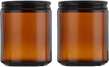 2 Pcs 240g 8oz Amber Glass