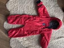 Baby Snowsuit Pramsuit Jojo Maman Bebe Red Fleece Lined 18-24MONTHS VGC