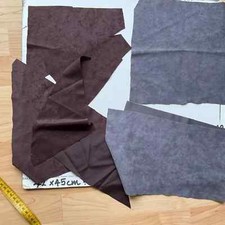 Small oddments grey & brown suede type effect manmade fabric crafts dolls sew