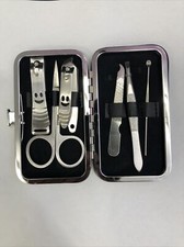 New 6pcs Manicure Set Nail Care Clippers Travel Grooming Kits Printed Gift Case