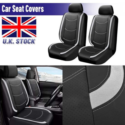Front car seat covers leather - front,