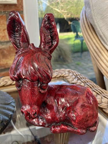 Briar rose donkey figurine - rose,