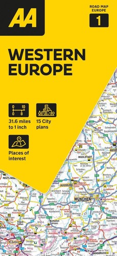 Road map western europe - map,