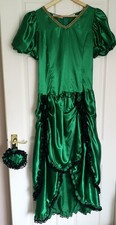 Pam's Ltd Adult Fancy Dress Saloon Girl Green Costume Size Medium