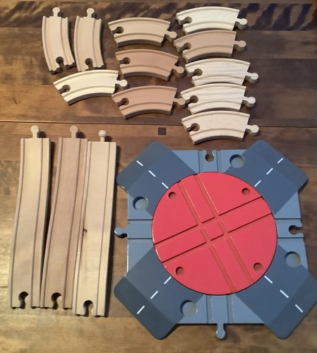 Assorted wooden train track - train,
