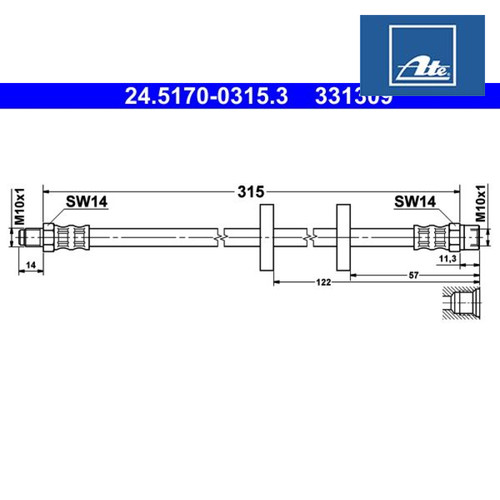 Brake hose ate - hose,