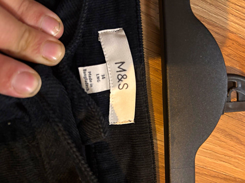 Women black corduroy - m&s,