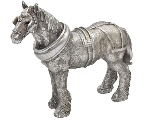 Shire horse ornament - shire, silver