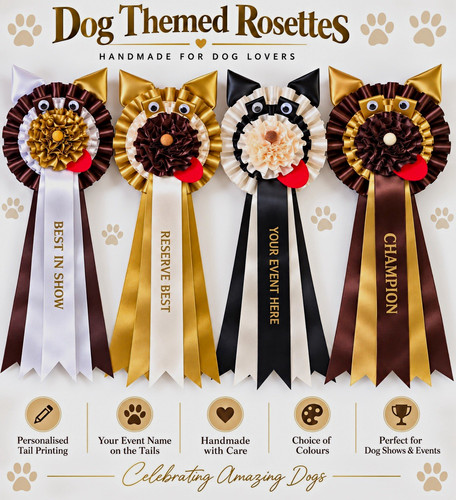 Personalised dog show rosette - personalised,