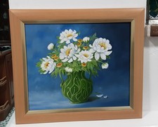 PEONIES IN A PRETTY VASE  Oil  Stillife  Floral Art  reasonable Offers Excepted 