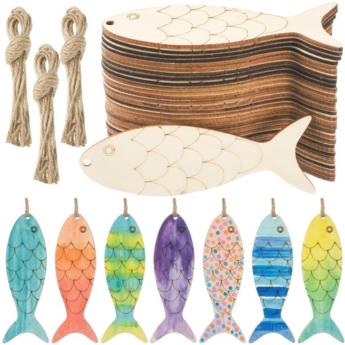 Pcs wooden fish cutouts - pcs,