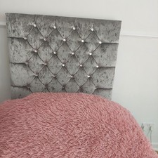 2 Divan Crushed Velvet Beds And Headboards.