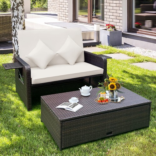 Wicker loveseat sofa - wicker,