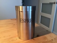 Zack Germany 18/10 Brushed Stainless Steel Large Coffee/ Espresso Canister Used