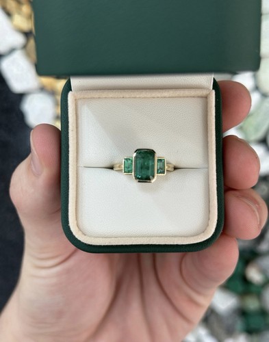 Natural zambian emerald ring - emerald,