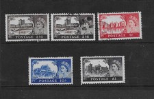 1963 QEII WILDING CASTLES BRADBURY WILK SET + CHALKY VFU (ch20)