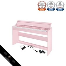 KIMFBAY 88-Key Digital Piano Wooden Body Upright Piano with Pedals Function Box