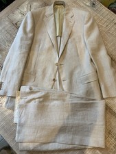 Canali Light Beige Pure Linen Suit: 52R / 42R Brand New 