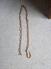 Vintage Farm Agricultural Hook & Chain Tow Ring 66" Long
