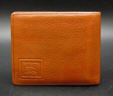 Burberry Bifold Leather Wallet Purse Caramel with 3 Card Holders and Coin Pocket