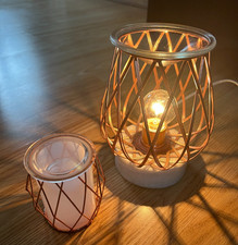 Scentsy 'Diamond Weave' Rose Gold Warmers - Large + Plug In Shade