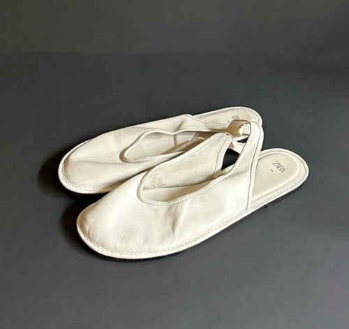 Zara white leather minimalist - white,