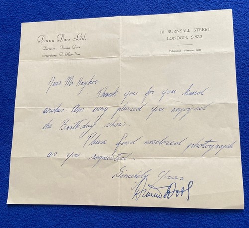 Diana dors signed letter - signed, 10