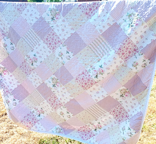 Pink floral patchwork - floral, design